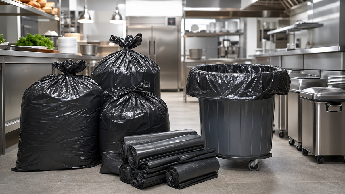 Heavy duty commercial garbage bags for restaurants, kitchens and hospitality businesses in Australia