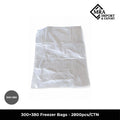 300×380mm freezer bags in bulk carton of 2,800 pieces for commercial food storage in Australia