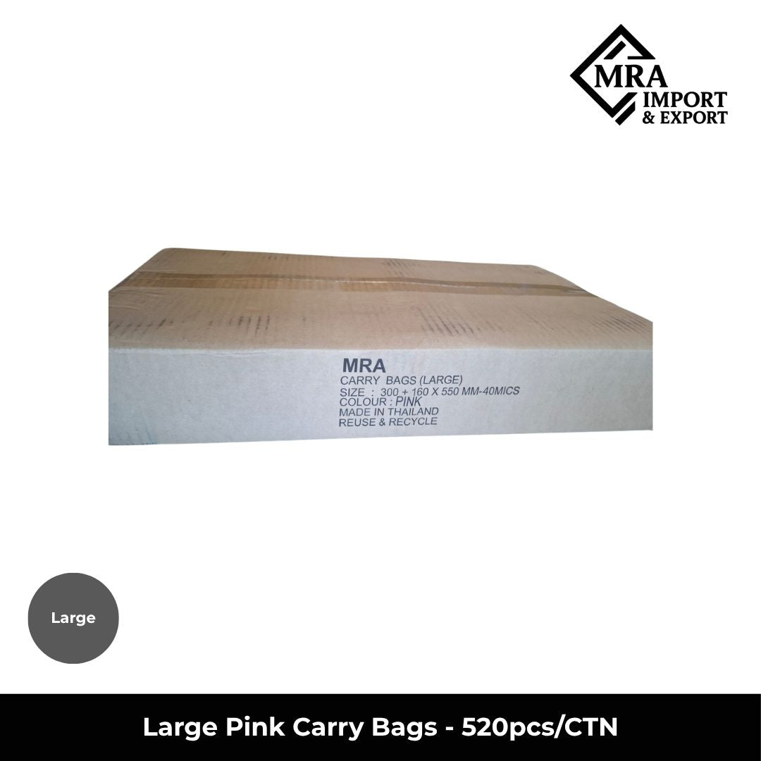 Large Pink Carry Bags – 520pcs/CTN