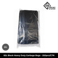 82L black heavy duty garbage bags, 460+350×960mm, supplied in a bulk carton of 200 bags for commercial use